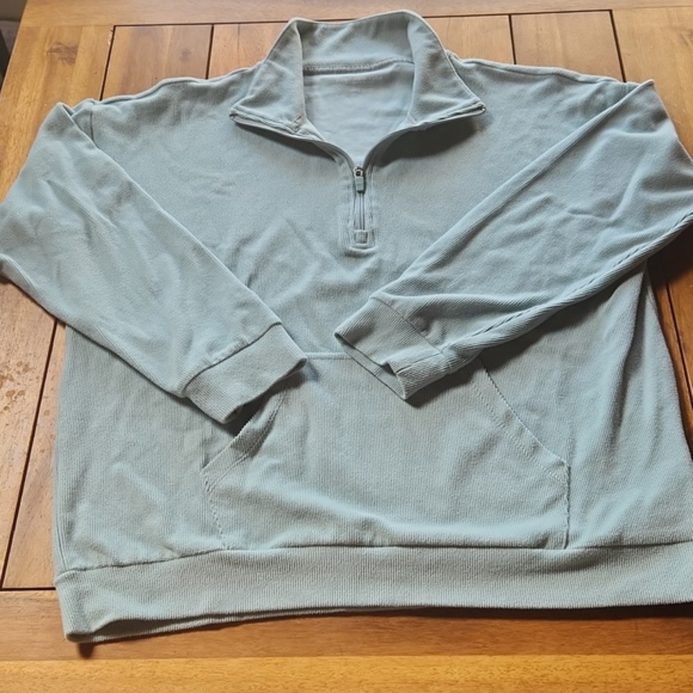 Marc New York Ladies' Ribbed Quarter Zip Pullover w/ Pockets, Color Jade, Size L